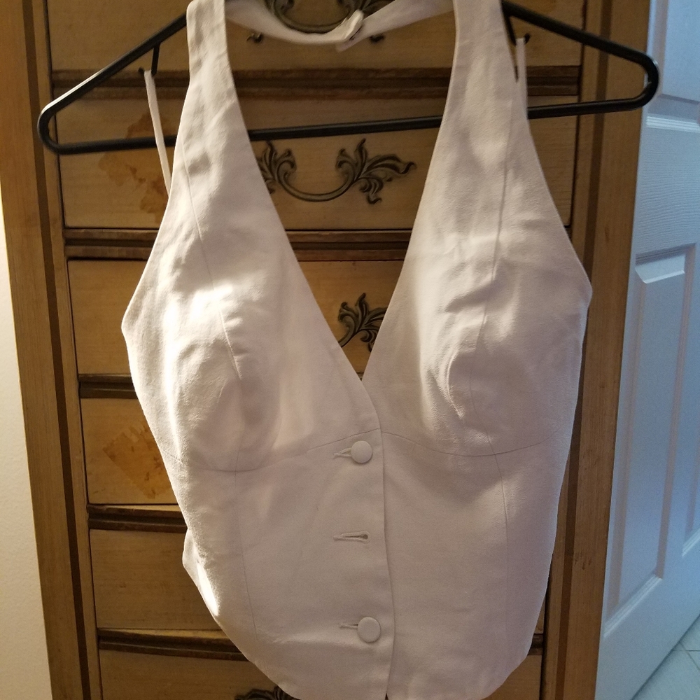 Halter Style Vest White VICTORIA'S SECRET HUGO BUSCATI COLLECTION